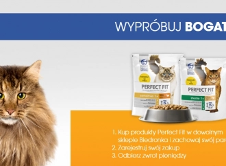 Cashback: otrzymaj zwrot pieniędzy za karmę dla kota Perfect Fit