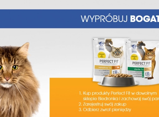 Cashback: otrzymaj zwrot pieniędzy za karmę dla kota Perfect Fit